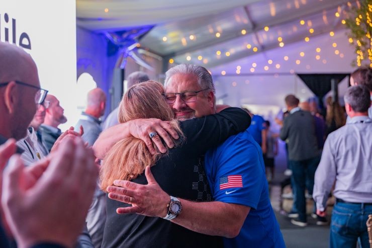 driver hugs on million mile walk for fame